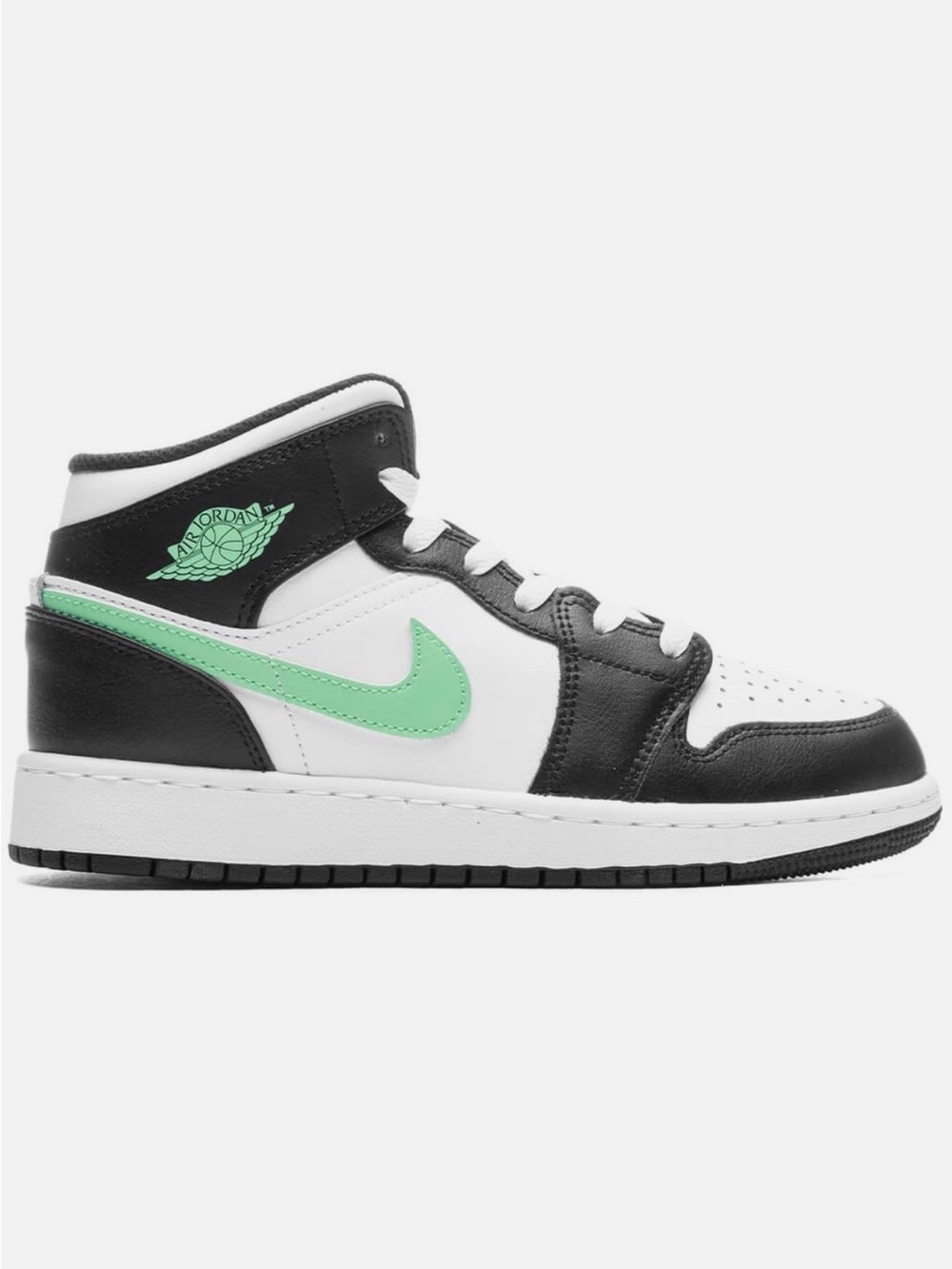 Jordan Kids Mid-Top Sneakers White, Black & Mint